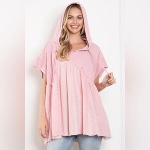 Blue Velvet Los Angeles Pocket Posey Cotton tunic in Strawberry Cream